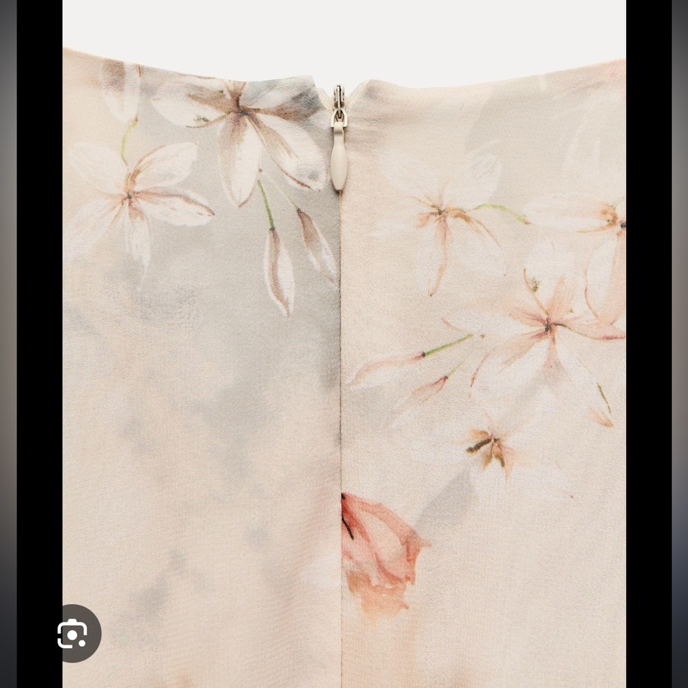 ZARA FLORAL CUTOUT RUFFLE DRESS - Picture 12 of 12